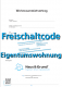 Freischaltcodes für Mietvertrag - Eigentumswohnung