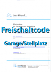 Freischaltcodes für Mietvertrag - Garage/Stellplatz